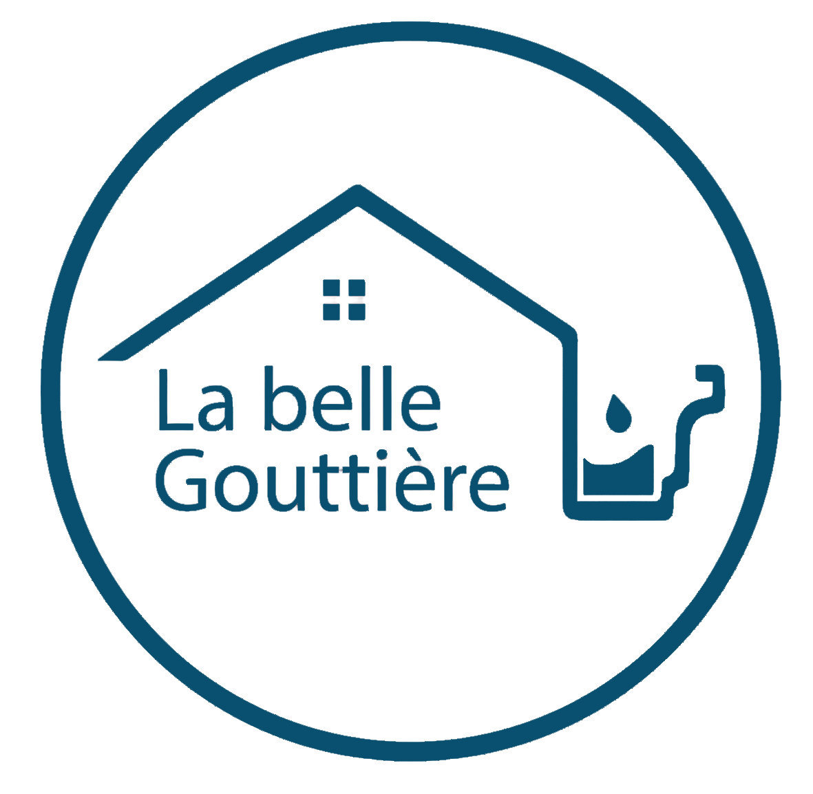 Logo la belle gouttière Hyères - Carqueiranne fond bleu