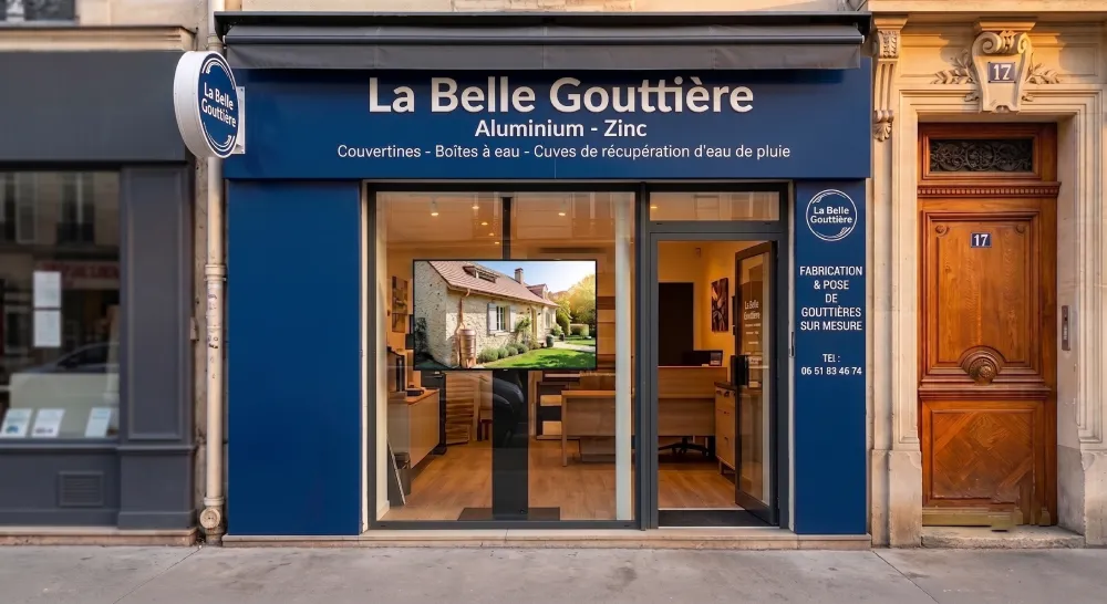 Devanture de La Belle Gouttière, point d'accueil à Carqueiranne proche Toulon dans le Var